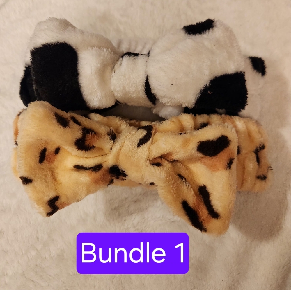 Plush Printed Spa Headband Set